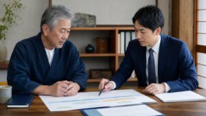後継者不在の京都企業が第三者承継を相談する場面